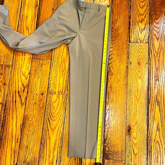 NORDSTROM FLAT FRONT DRESS KHAKI PANTS WITH TWO BUTTON CLOSURE BACK POCKETS - Picture 7 of 10
